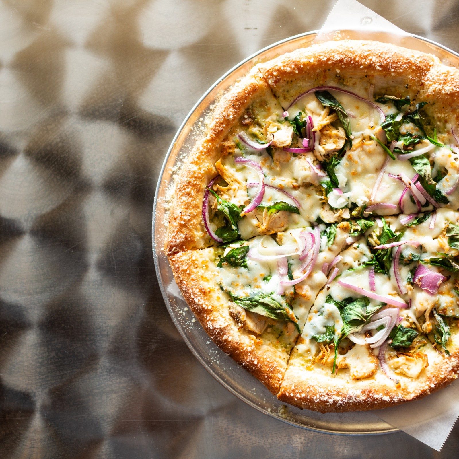 Chicken Pesto Pizza.